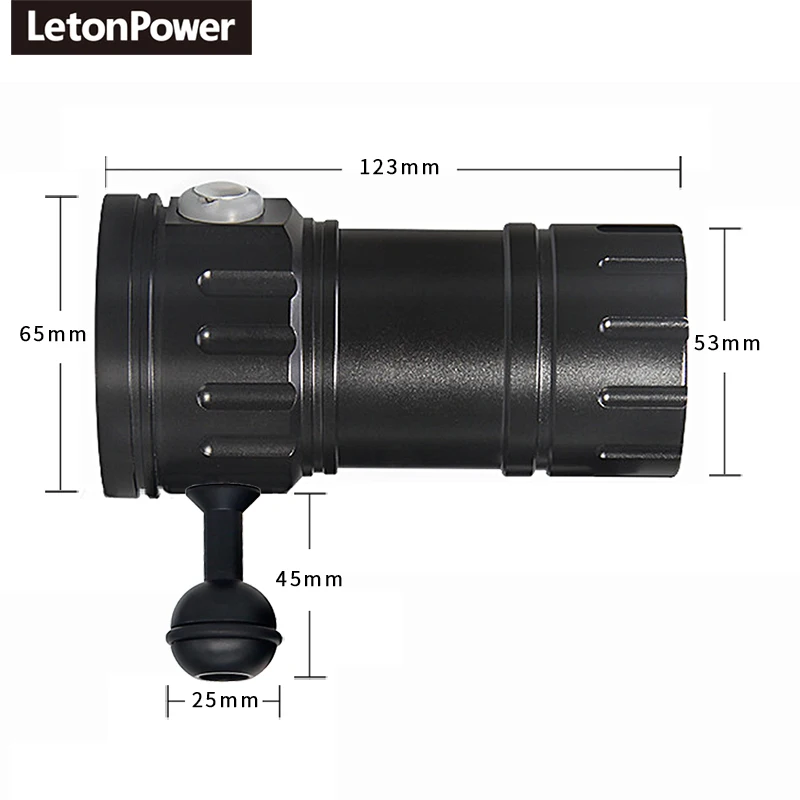 LetonPower Underwater Photography Light Highlight 20000Lumens 15 XM-L2 LED Diving Flashlight Underwater 100M Waterproof Video