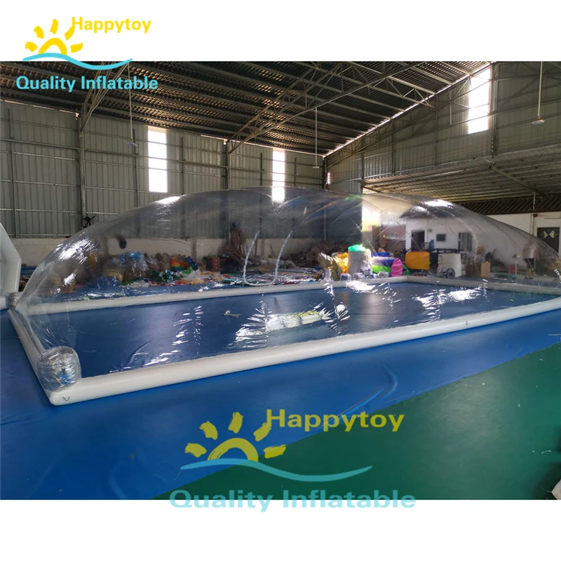 Transparent Inflatable Pool Dome Tent / Waterproof Swimming Pool Cover