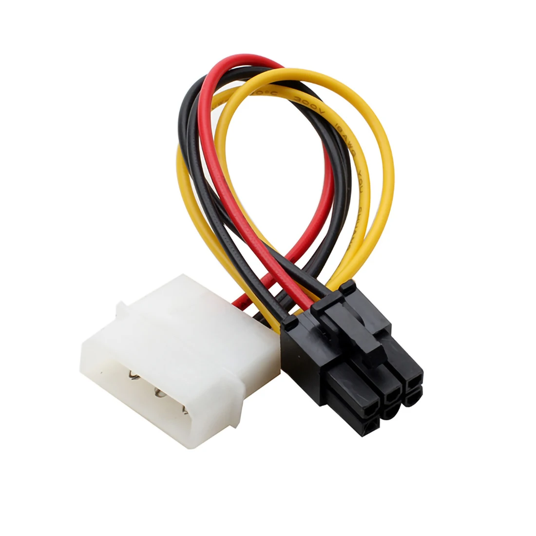 Cabo adaptador de placa de vídeo gráfica, cabo adaptador de 4 pinos a 6 pinos pci-express pcie, 1x18cm de alta qualidade