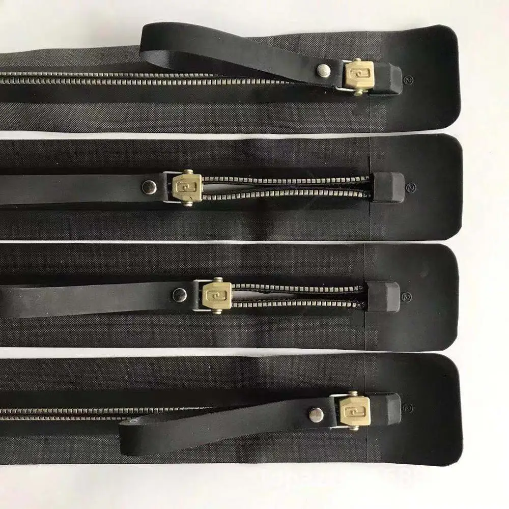 customized 8# brass slider airtight waterproof zipper neoprene rubber zipper diving suit escape dry clothes two end closed