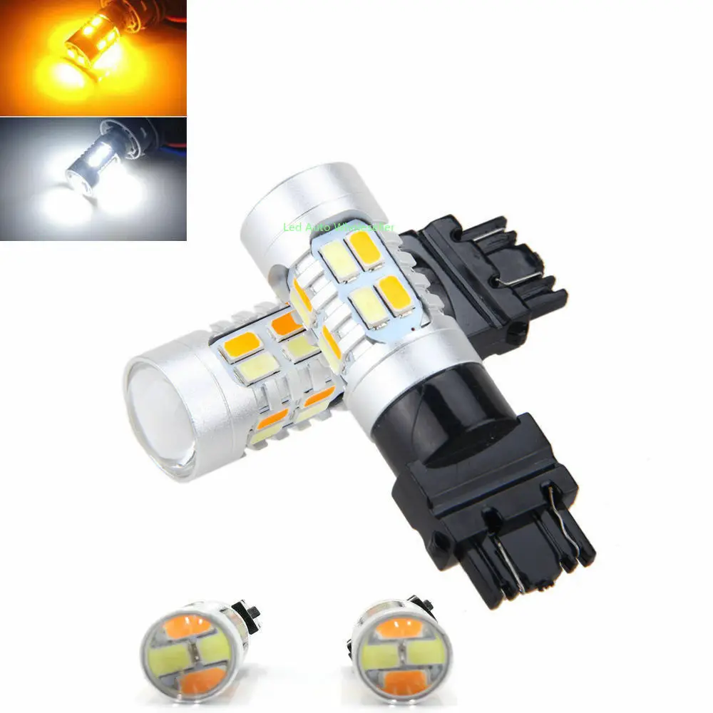 10pcs DC12V BAY15D 3157 T25 W21/5W 7443 White&Amber Reverse Stop 5730 20SMD LED Auto Turn Signal Brake Parking Leds Rear Lights