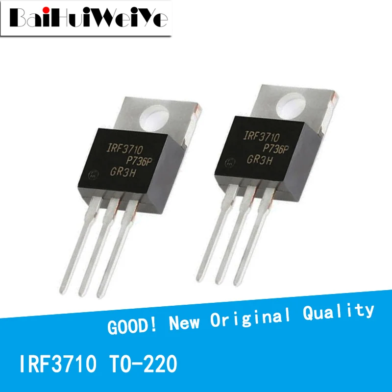 10PCS/LOT IRF3710PBF IRF3710 100V/57A TO-220 New and Original IC Chipset MOSFET MOSFT