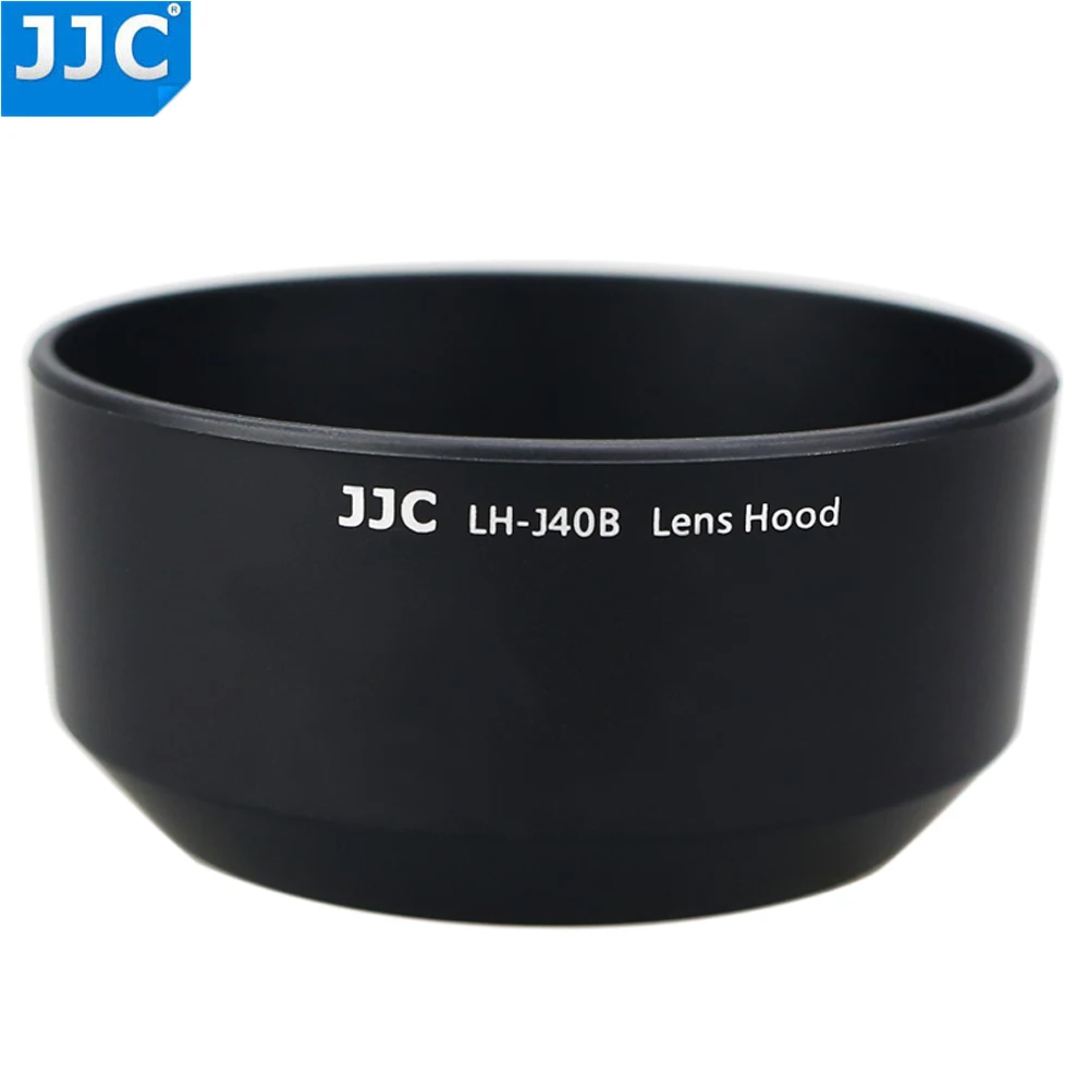 JJC LH-J40B Black Silver Pro Lens Hood Shade For Olympus M.ZUIKO DIGITAL 45mm 1:1.8 Lens Replaces Olympus LH-40B Lens Hood