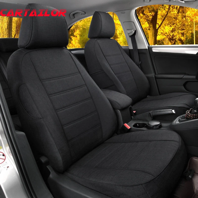 

CARTAILOR Car Seat Supports for Kia Borrego Seat Covers Accessories Set Flax Cover Seats Protector Airbag Compatible Car Cushion