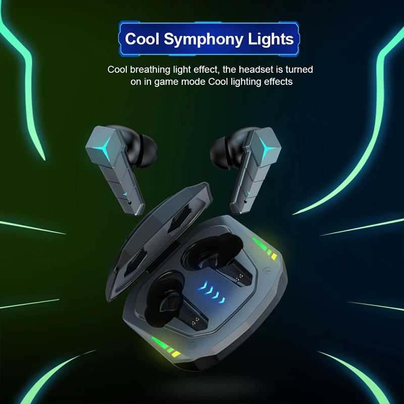 Kingstar TWS Bluetooth 5.0 หูฟังชุดหูฟังสําหรับเล่นเกม 65ms Latency ต่ําหูฟังไร้สายหูฟังสเตอริโอเบส Gamer พร้อมไมโครโฟน