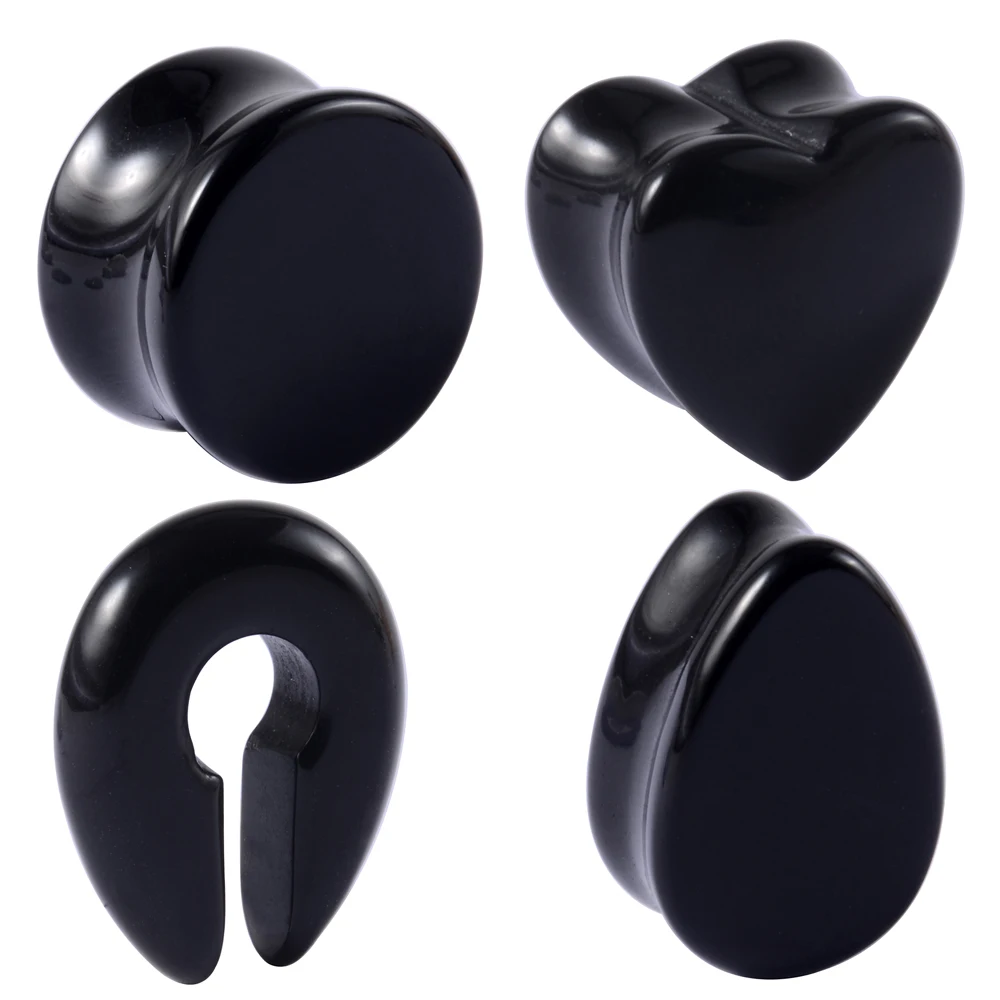 2pcs Stone Ear Gauges Ear Weight Ear Expanders Ear Plug Flesh Tunnel Ear Stretcher Earrings Lobe Women Men Body Piercing Jewelry