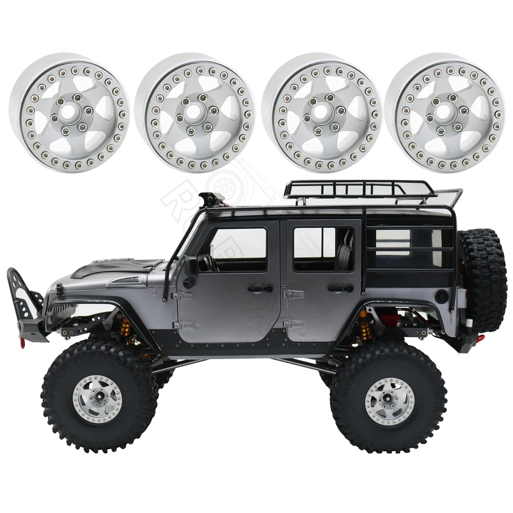 4Pcs 1/10 RC Crawler Aluminum Alloy 1.9Inch Beadlock Wheel Hub Rim for TRX4 TRX6 Axial SCX10 III AXI03007 GRT EX86190