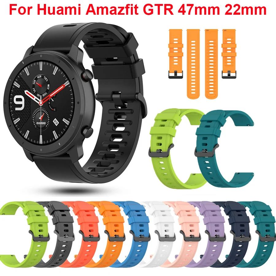 20 22mm Offical Silicone Watchband Straps For Amazfit GTR 47mm 42mm Band For Huami Amazfit Stratos 3 2 2S BipS GTS Pace Bracelet