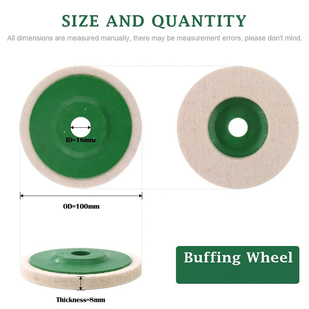 Wool Polishing Wheel 4 Inch 100mm Buffing Pads for Angle Grinder Wheel Disc Polish Automobile Metal Marble Glass Ceramics Wood