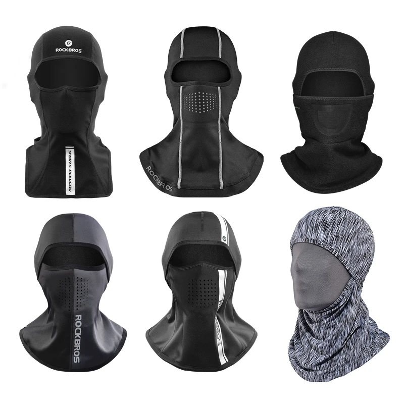 ROCKBROS Winter Thermal Fleece Ski Mask Full Face Cover Snowboard Hood Scarfs Outdoor Sport Windproof Cycling Headgear Balaclava