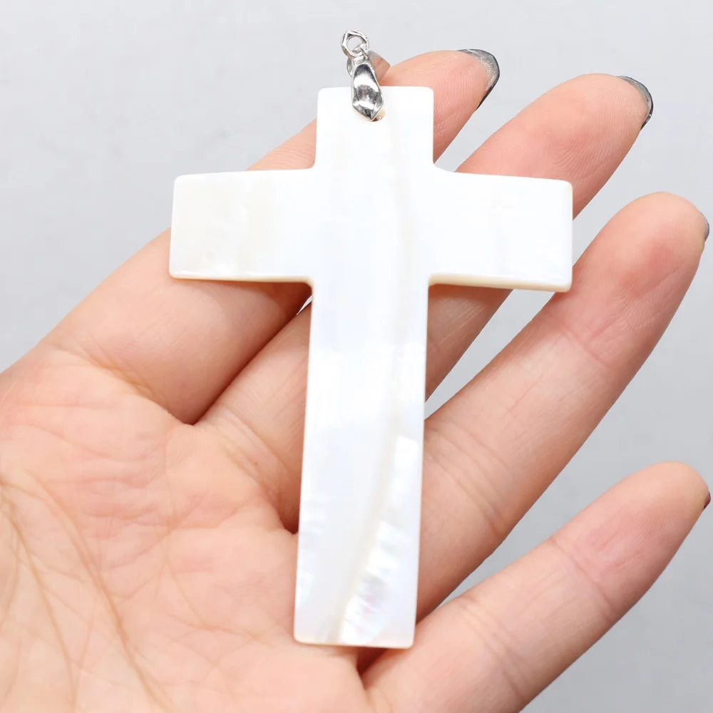 Natural Shell Pendant Cross shape Mother of Pearl Exquisite charms For jewelry making DIY Necklace earring accessories