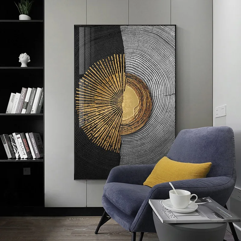Abstract Golden Tree Wall Art Modern Pictures Canvas Painting Wall Poster for Living Room Office Home Decorative Prints Cuadros