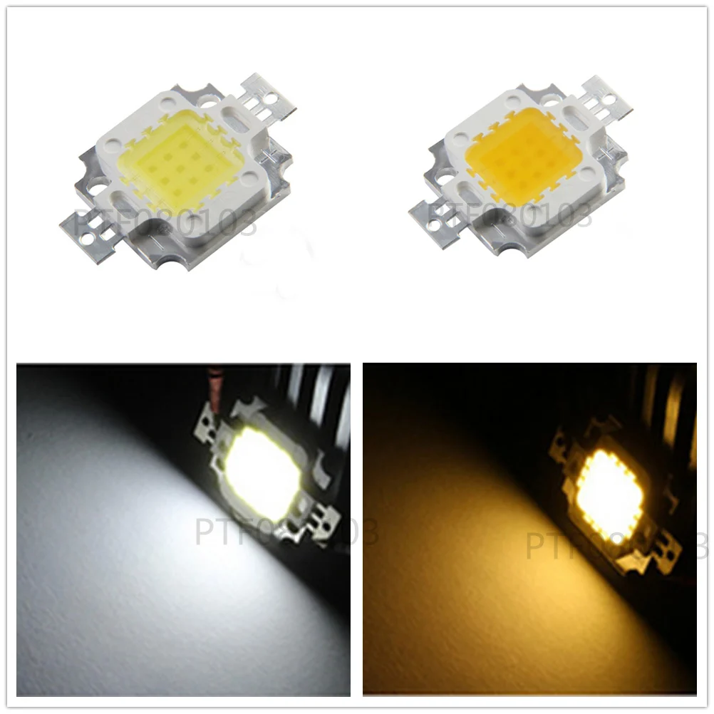 2PCS 10W Warm White 3000K Cold White 6000K 10000K 20000K 30000K Square High Power900-1000LMLED Light chip 1000mA 9-11V