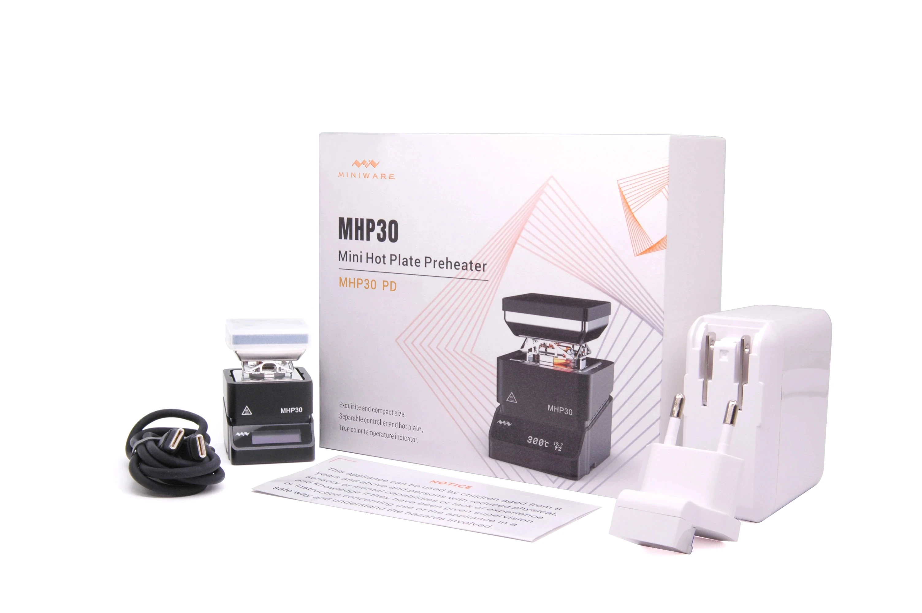 

MHP30 Mini Hot Plate Preheater 30*30mm Heating Area Constant Temperature heating Table 300 degree Intelligent Heating Tool