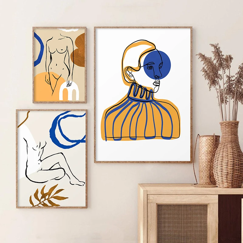 Nordic Line Drawing Abstract Figure Body Poster Print For Living Room Bedroom Wall Art Picture Canvas Painting Modern Home Decor