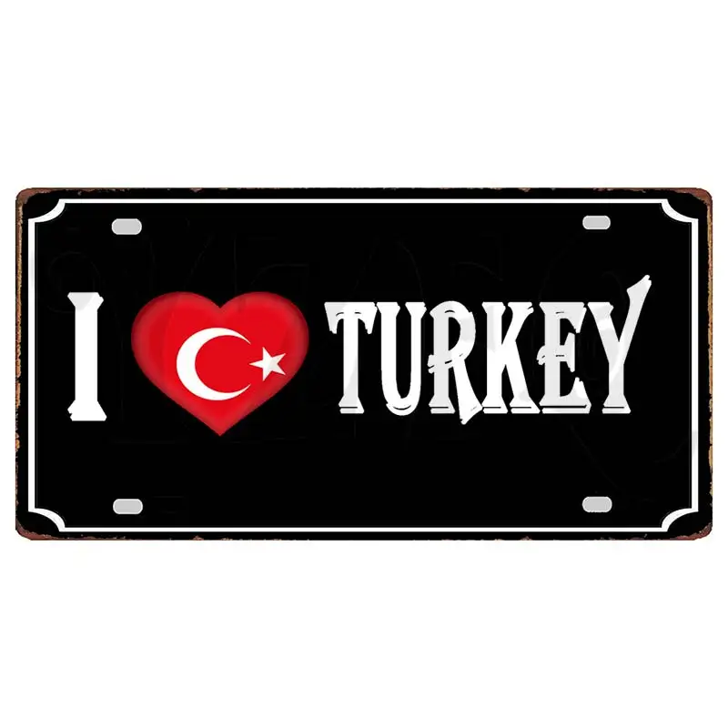 【YZFQ】30X15CM Turkey Istanbul City Travel Metal  Sign Decorative Wall Pub Home Restaurant Craft Decor Vintage Poster DC-1612B