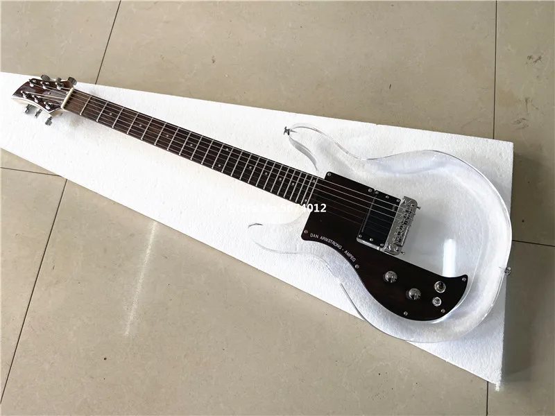 2022 Armstrong AD 6 acrylic acrylic crystal clear left hand electric guitar.Mahogany guard board, free shipping