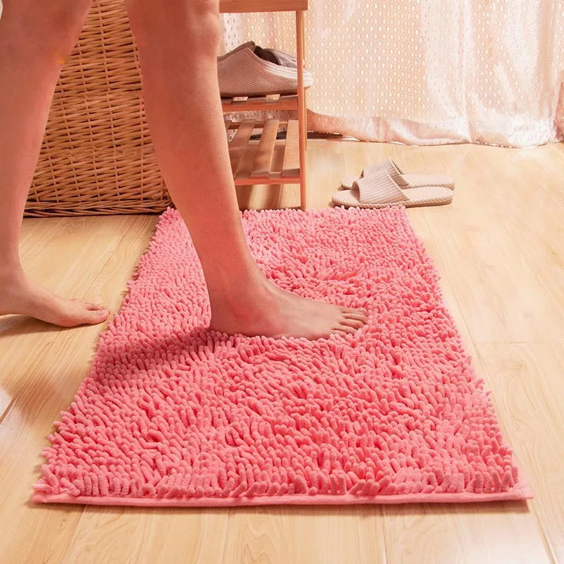 Soft Bathroom Rugs Non-slip Bath Mats Toilet Floor Water Absorption Bath Rugs Long Hair Hallway Rug Square Carpets 6 Colors