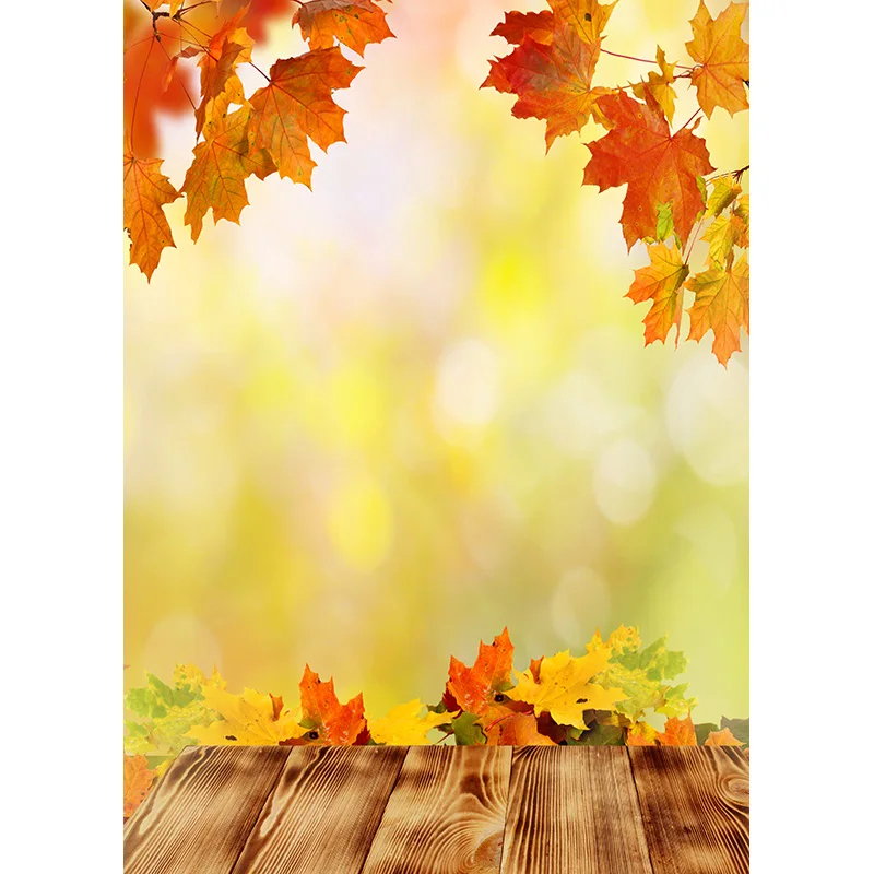 SHENGYONGBAO Spring Photography Background Leaves Flower Wood Floor Vinyl Backdrop Photo for Newborn Photocall CAT-01