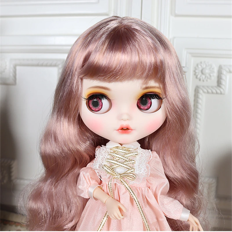 ICY DBS Blyth doll licca body lolita outfits pale pink dress with hat socks doll anime toy girls clothes