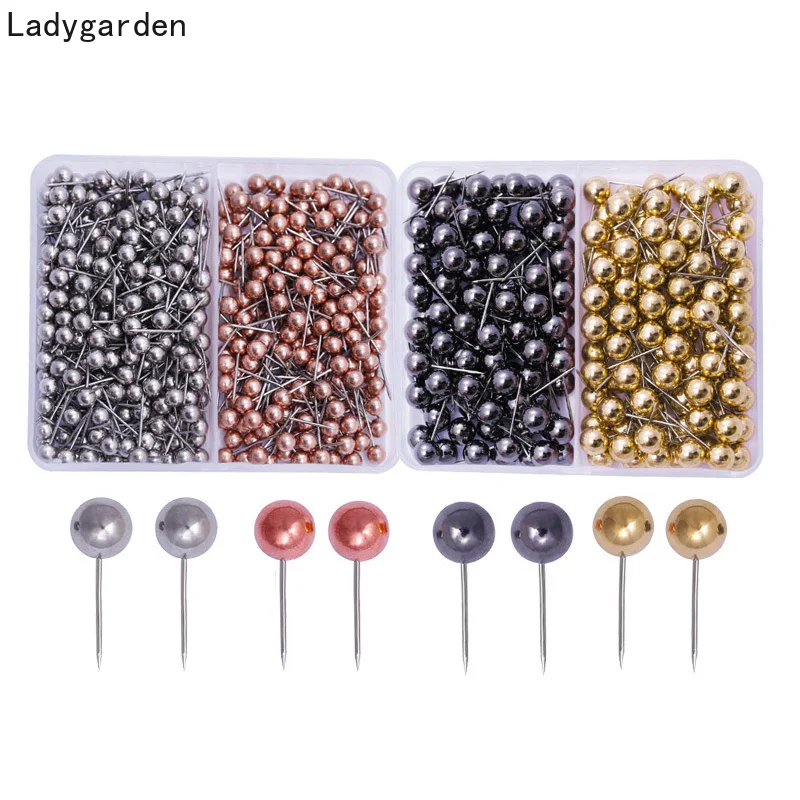 100PCS Map Tacks Push Pins 4MM 6MM Plastic Head with Steel Point Cork Board Safety Colored Thumbtack Office School Supply