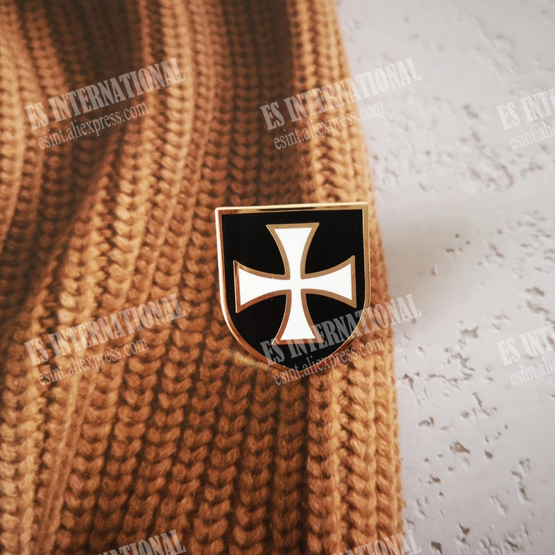 الماسونية التلبيب دبابيس الماسونية شارة ميسون Freemason BLM75 حجم 2.2 سنتيمتر * 2.5 سنتيمتر فارس Templar الأسود الصليب درع شكل اكسسوارات #5