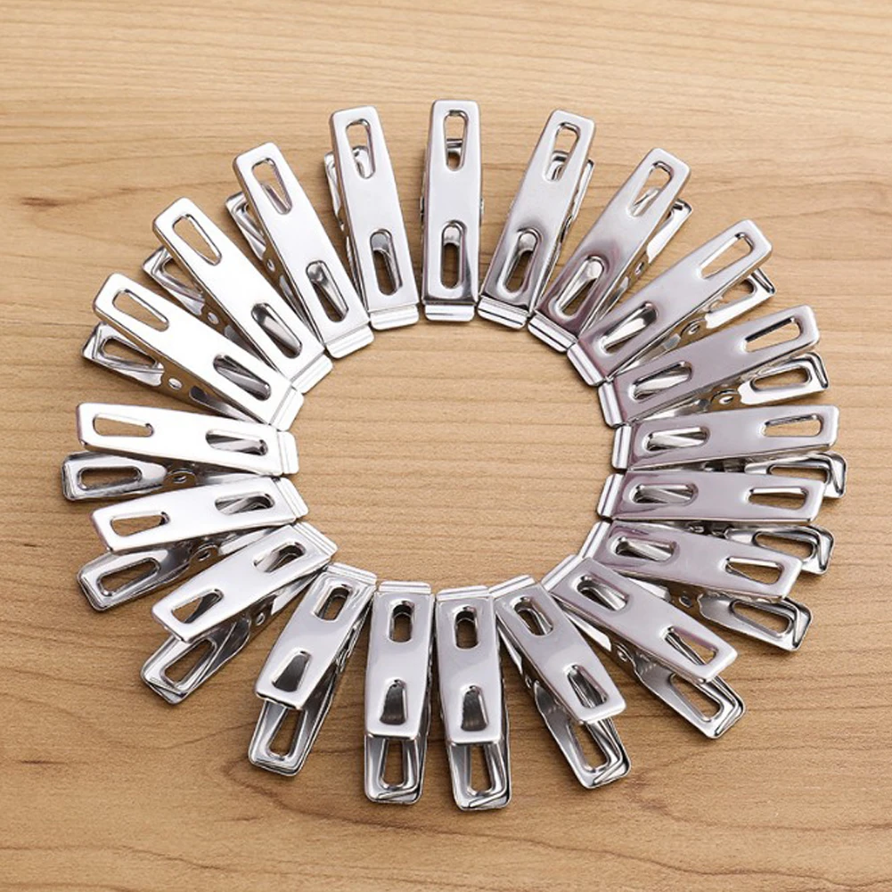 40 Chiếc Quần Áo Inox Chốt Kim Loại Kẹp Vớ Kẹp Quần Áo Quần Áo Đa Năng Chốt Móc Treo Quần Áo Kẹp Có Thể Rửa Được