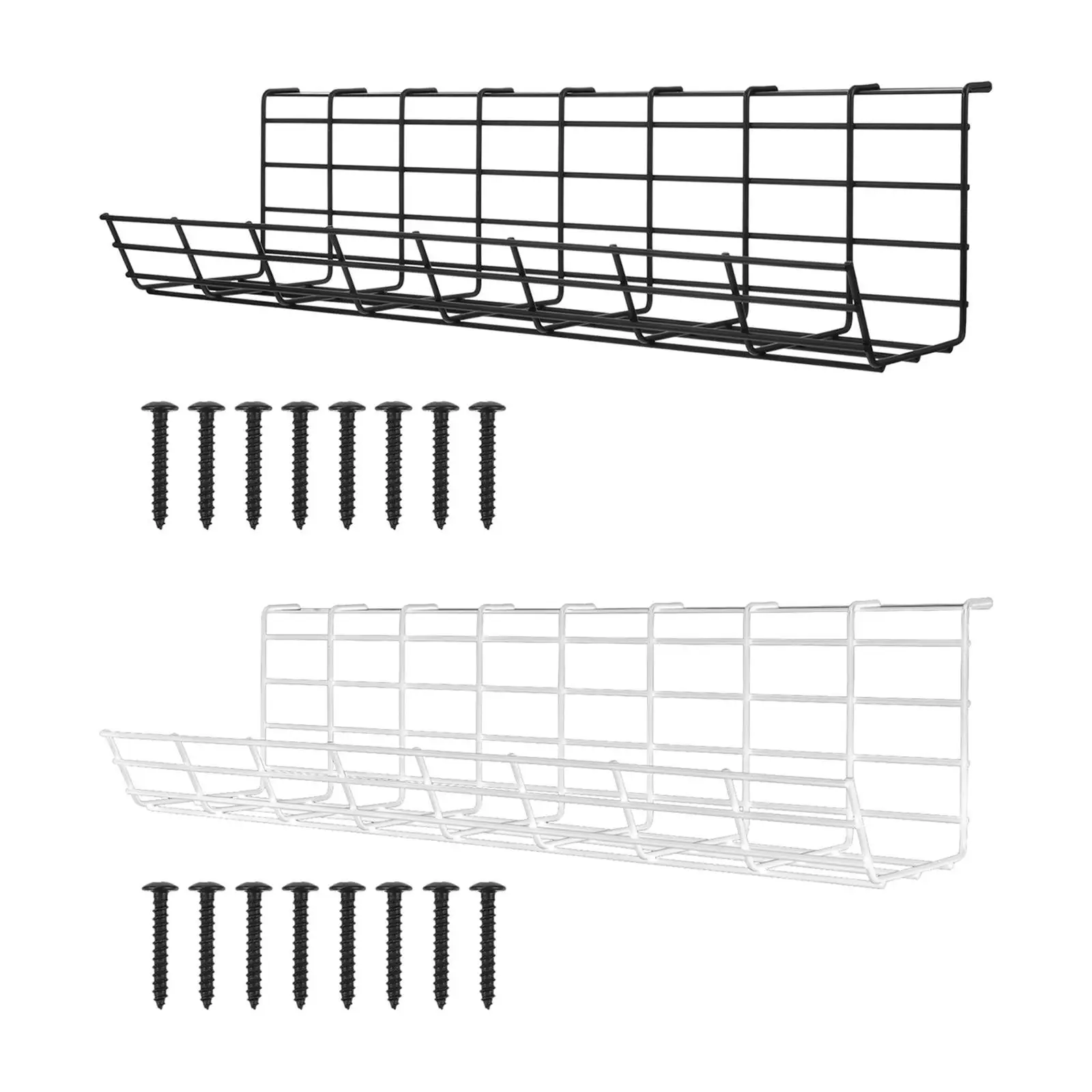 Under Desk Cable Management Tray with Screws Rack Cable Tray Basket for Home Kitchens Wire Management