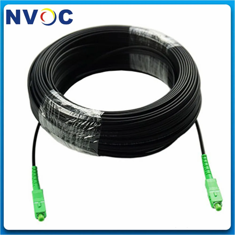 60M FTTH GJXH Fiber Optic Patch Cord,SM,Simplex,G657A,LSZH,SC/APC on Both Termination,SCAPC to SC Drop Cable Connector