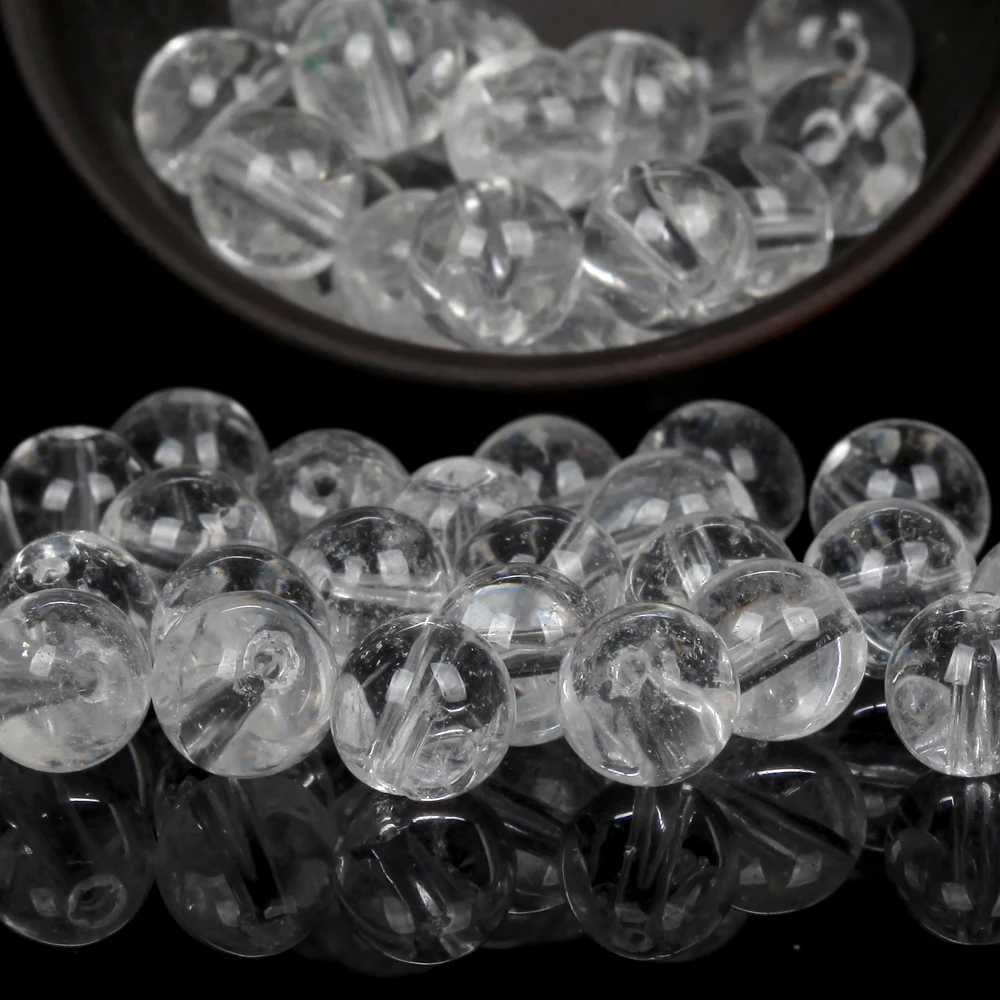 Natural White Clear Quartz Crystal Beads Round Loose Spacer For Jewelry Making 4/6/8/10/12mm DIY Bracelet Handmade