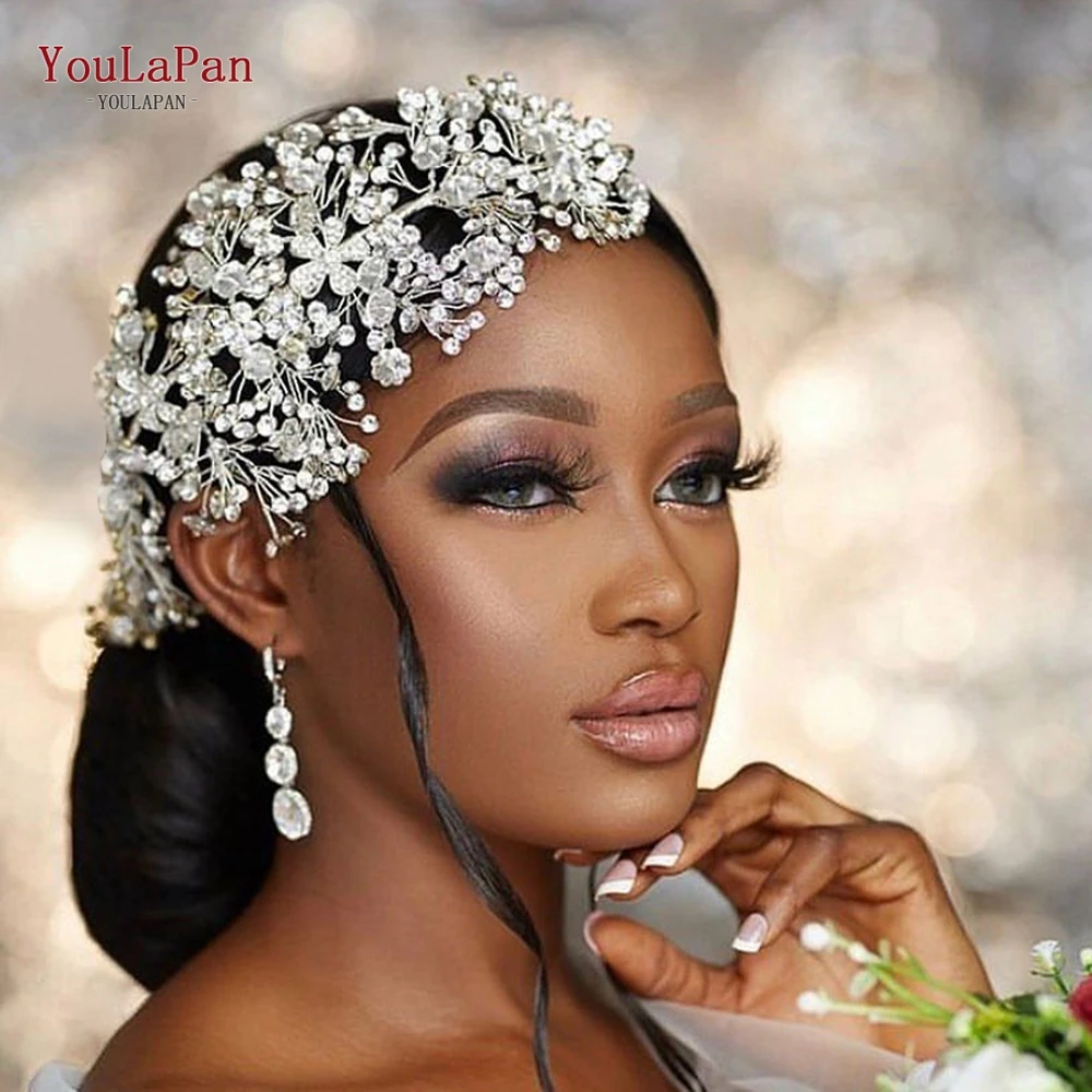 

YouLaPan HP240 Shiny Crystal Wedding Headpieces Bridal Floral Hair Accessories Alloy Flower Bridal Headbands Rhinestone Crowns