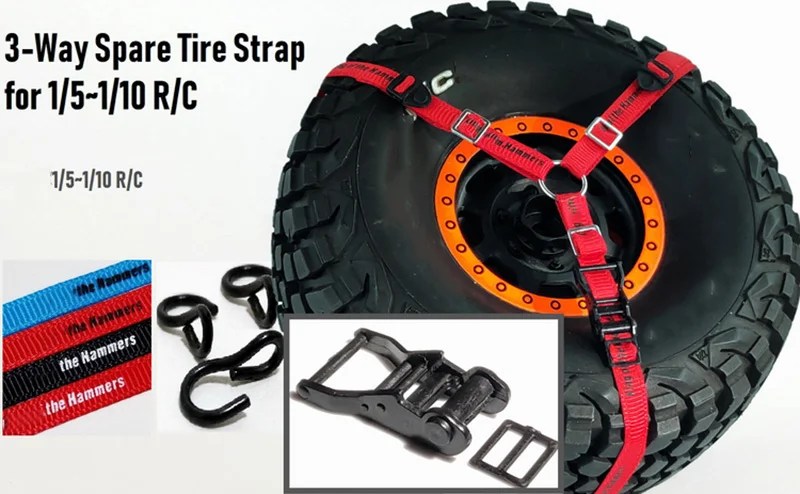 1/10 Scale Axial 90048 Remote Control Car Model Climbing Car Straight Bridge Short Card Spare Tire Fixing Strap RC Car Model