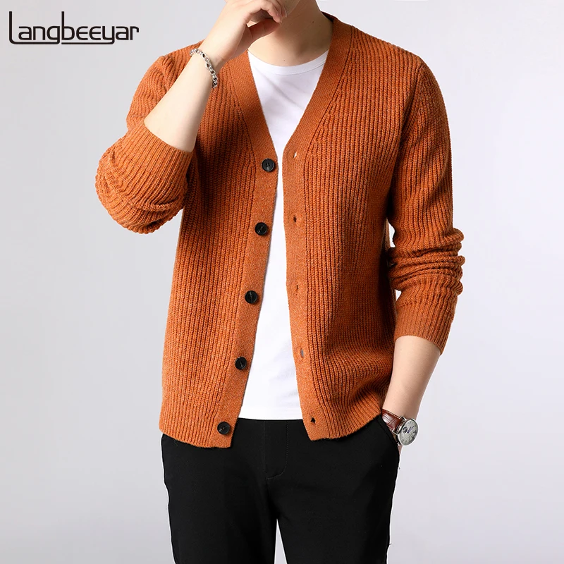 Pull en tricot chaud de style coréen pour hommes, cardigan optique, pulls ajustés, vêtements décontractés pour hommes, nouvelle marque de mode,