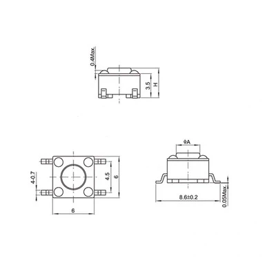 25PCS 4Pin 6*6 Micro Tact Push Button Switches SMD 6x6x4.3/4.5/55/6/7/8/9/10/12/13MM SMT Tactile Tact switch