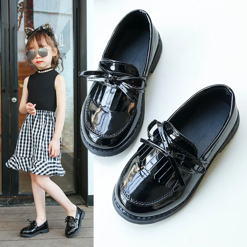 Spring Autumn Girls Shoes boys Kids School Black Leather Shoes For Student kids dress Shoes chaussure fille 3 4 5 6 7 8 9 10-12T