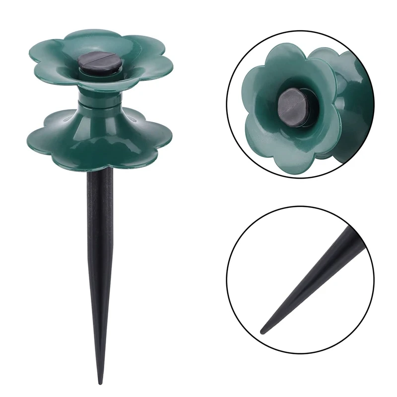 6 Pack Garden Hose Guide Spike,Duty Dark Green Spin Top, Keeps Garden Hose Out of Flower Beds, for Plant Protection