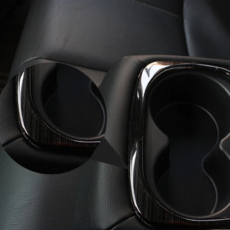 Rear Cup Holder Covers for Honda Civic 2016-2019 10th Gen Rear Cup Holder Decorative Frame Trim Sticker Car Interior Accessories