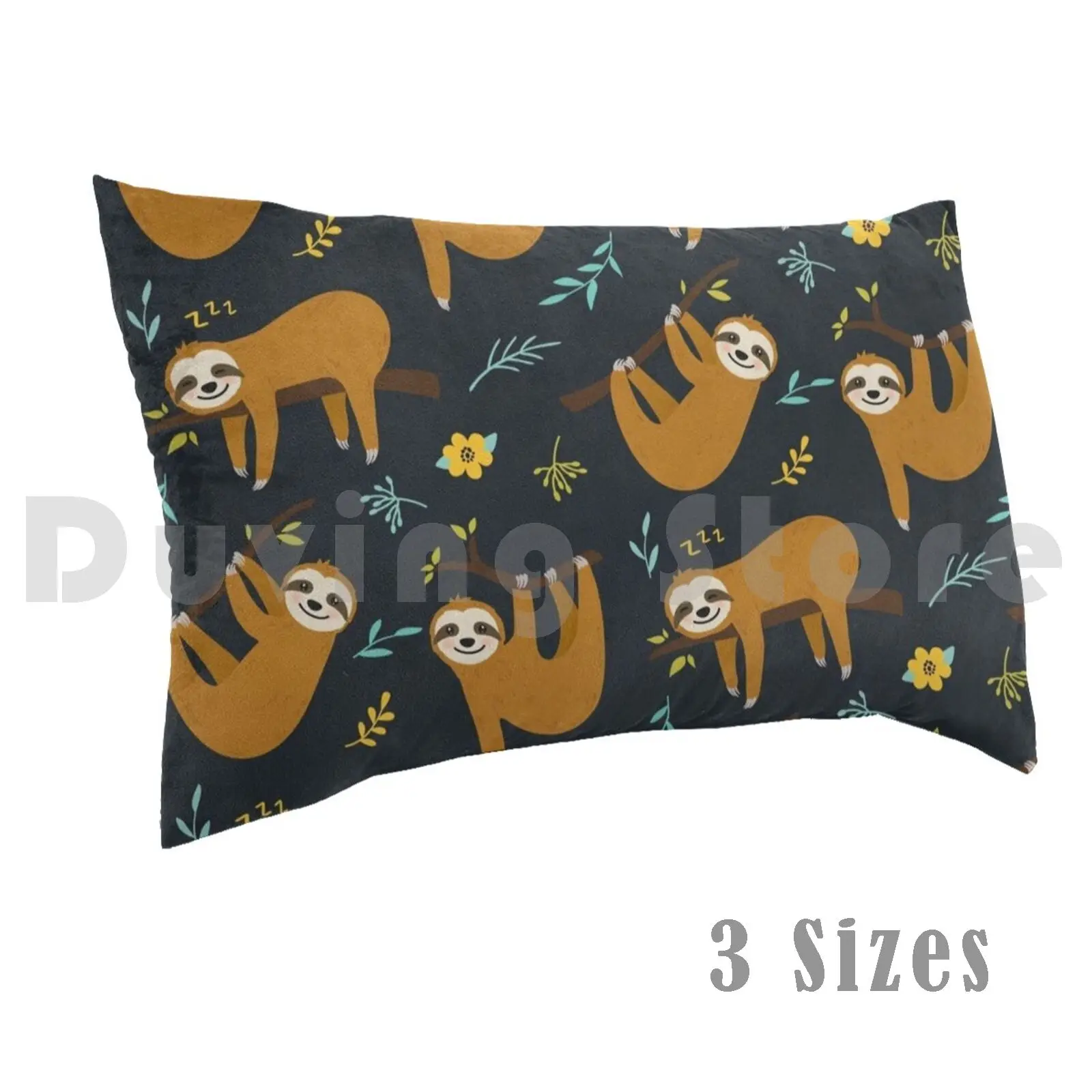 Cute Sloth Seamless Pattern | Funny Animal Gift Pillow Case 20*30 Inch Quarantine Social Distancing