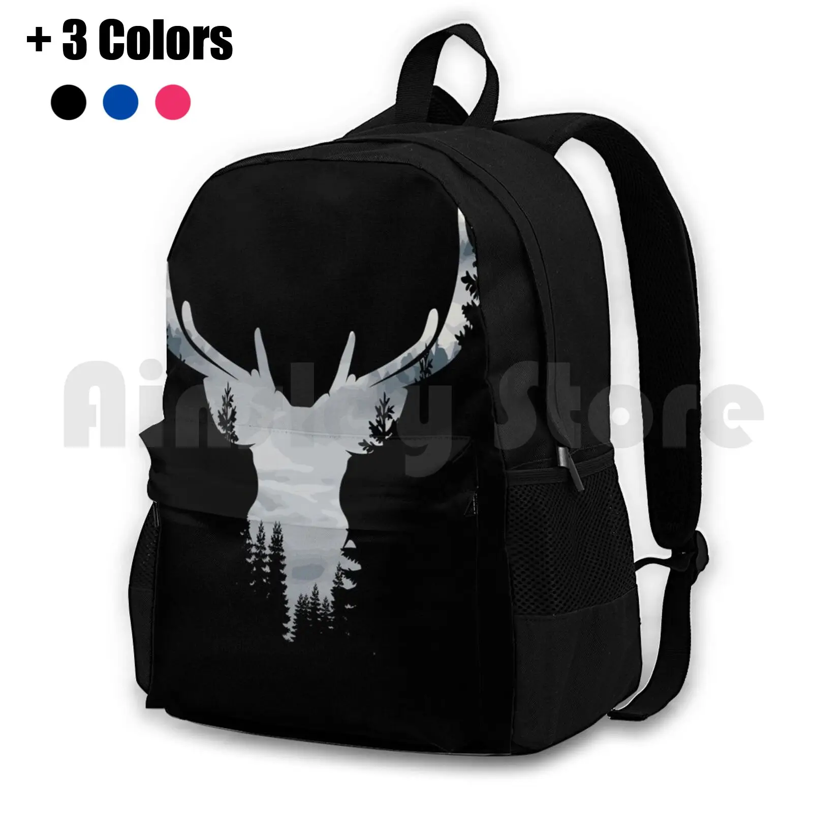 Deer Winter Forest Outdoor Hiking Backpack Riding Climbing Sports Bag Deer Forest Nature Animal Animals Wild Wildlife Trees