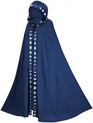 Mantle Cloak Coat Jacket Wicca Robe Medieval Cape Shawl Halloween Opera Cosplay LARP Witch Wizard Costume For Adult Kid