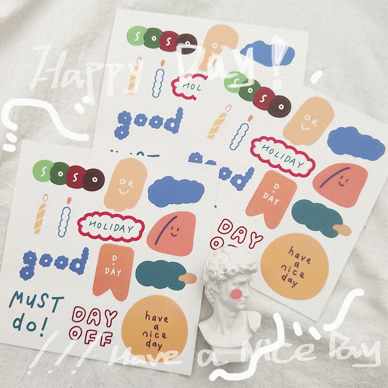 

Cartoon Cute Special-shaped Words Decorative Sticker Waterproof Reusable Tablet Mobile Phone Luggage Creative Stationery