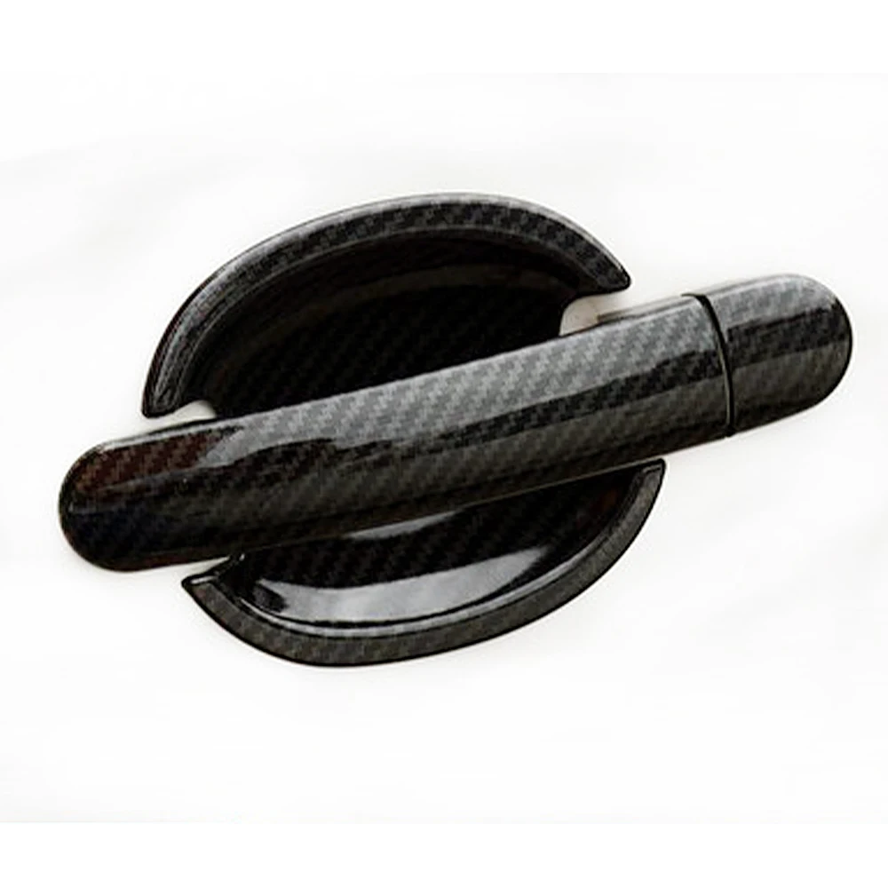 For Volkswagen VW Passat B5 B5.5 2000 2005 Carbon Fiber Printed Exterior Side Door Handle Cover Door Bowl Trim Moulding Frame