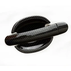 For Volkswagen VW Passat B5 B5.5 2000 2005 Carbon Fiber Printed Exterior Side Door Handle Cover Door Bowl Trim Moulding Frame