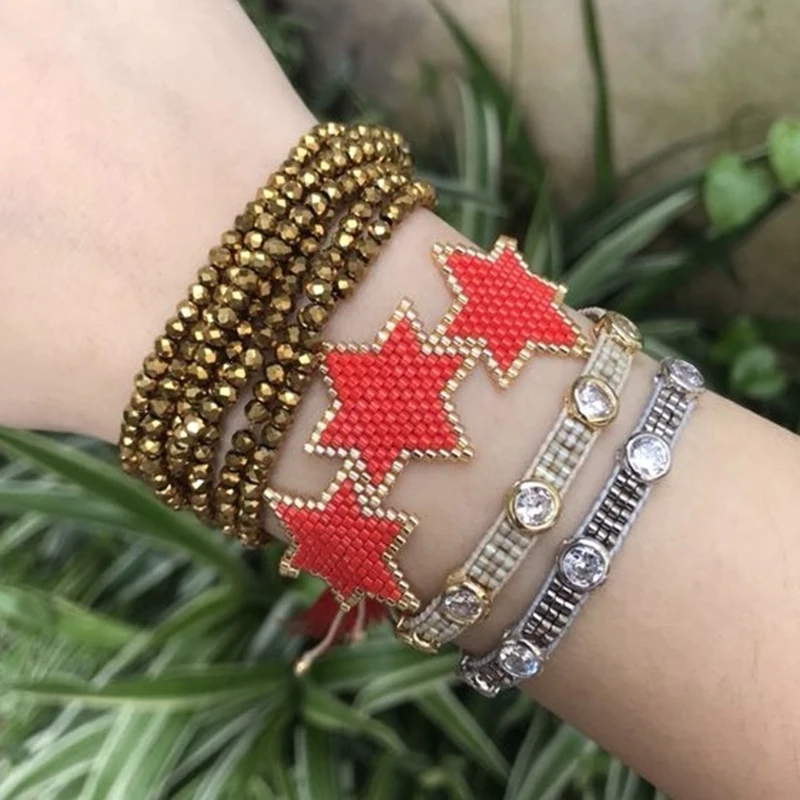 

BLUESTAR MIYUKI Bracelet For Women Heart Star Pulseras Mujer Moda Femme Crystal Handmade Bead Jewelry Armband