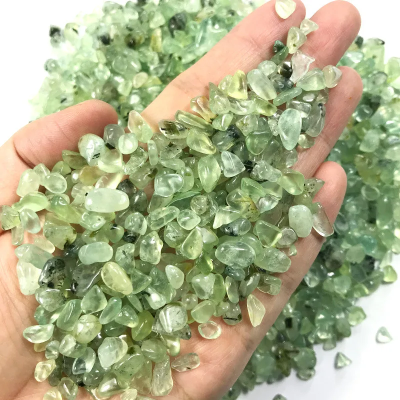 100g 7-9mm hurtownia prehnite oryginalny jasnozielony kamień winogronowy kryształ żwir Home Decor minerały ogród kwiat doniczka okaz