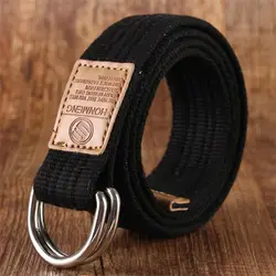 Fashion Women's Four Seasons Multi Color Double Loop Canvas Casual  D-Button Junior Students' Perforated Pants Men's Belt