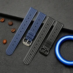 Fuerman Rubber watch strap 20mm 22mm watchband for seiko SRP777J1 watch band Diving waterproof bracelet blue color prevent dust