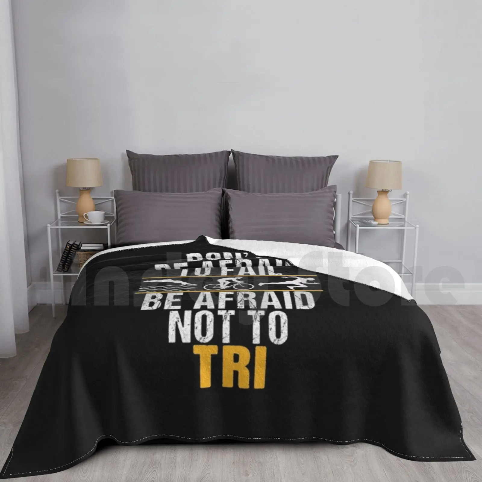 Don't Be Afraid To Fail , Be Afraid Not To Tri Blanket For Sofa Bed Travel Triathlete Triathlon Triathlon Gift