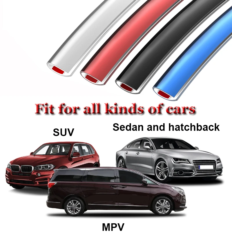 Car Door Sealing U Type Trip DIY 2M PVC Door Edge Protective Strip Side Door Moldings Adhesive Scratch Anti-collision strip