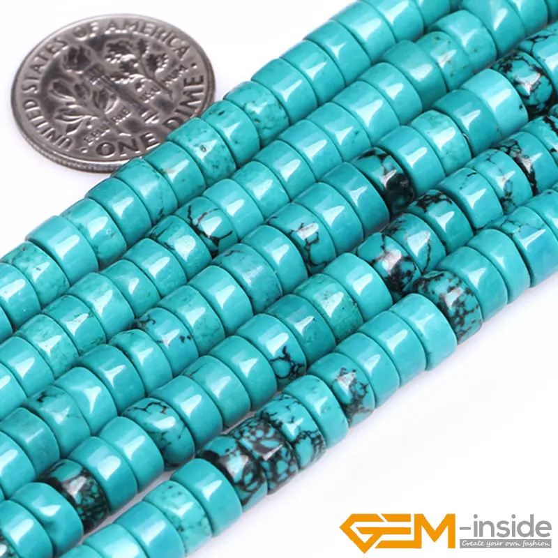 Rondelle Spacer Turquoises Beads Natural Stone Beads DIY Beads For Bracelet Necklace Jewelry Making Wholesale! Strand 15 Inch